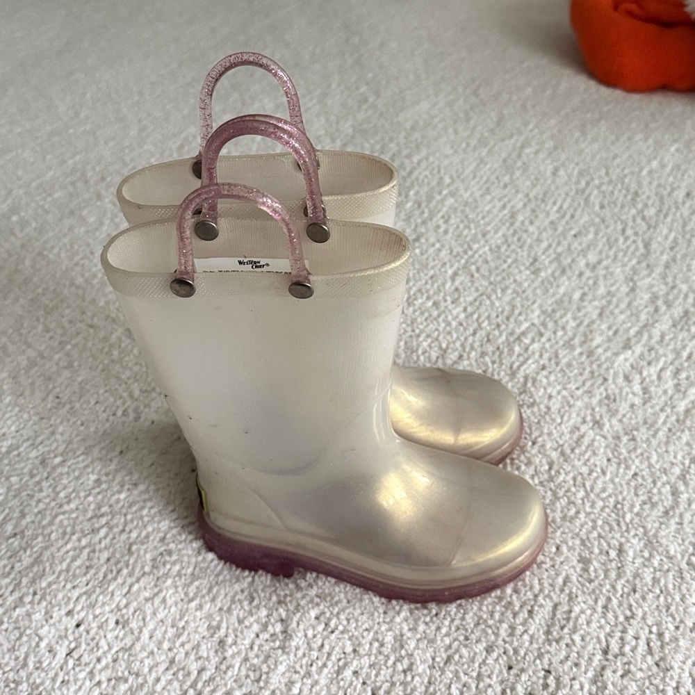 Western Chief Toddler Girls' Abby Glitter Rain Boots With Lights 9T Waterproof - Picture 4 of 10